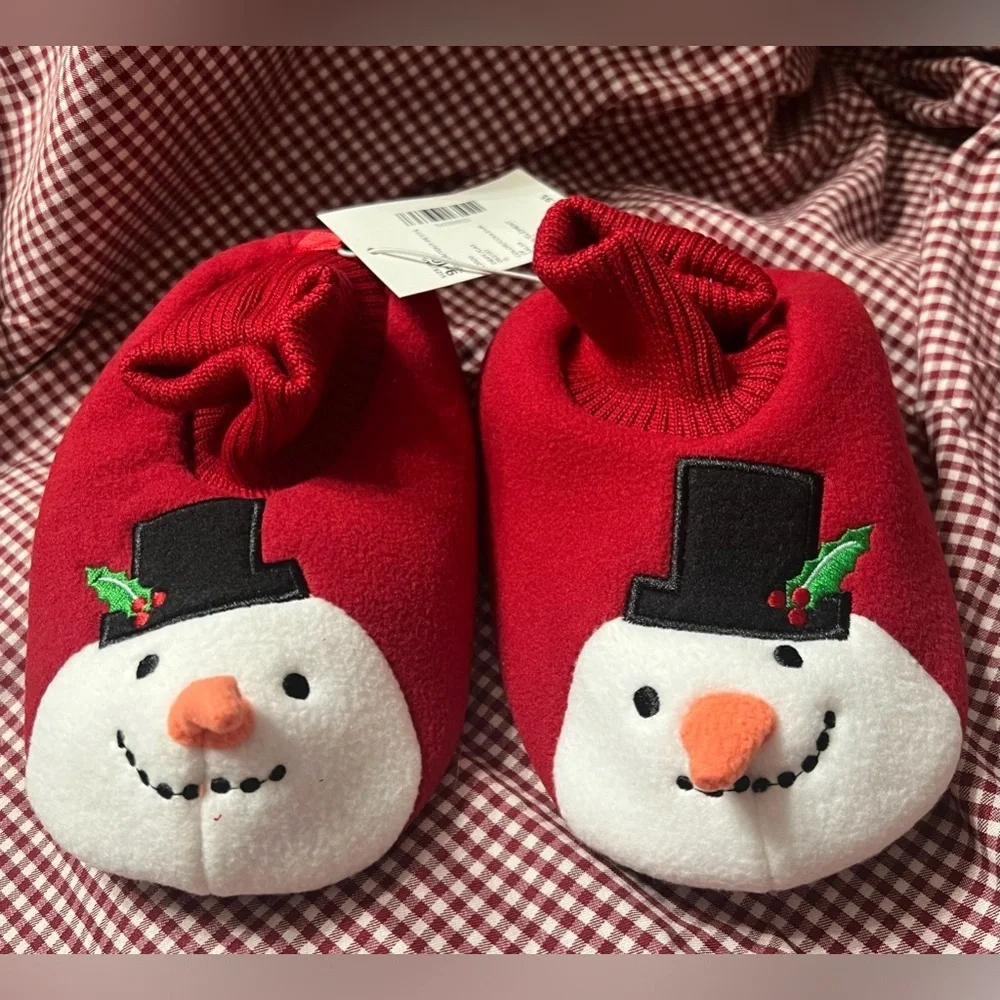 Gymboree Snowman Toddler Snowman Slippers , Unisex